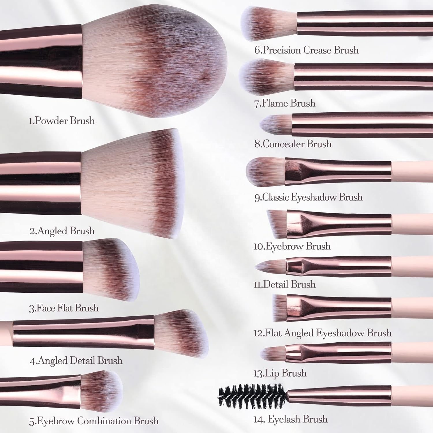 LED mirror makeup brush set